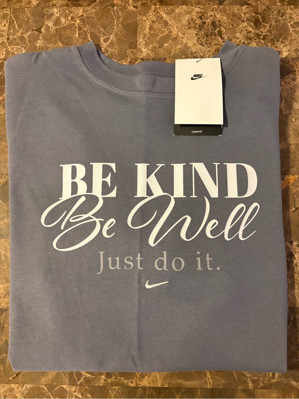 Nike Lavender 'Be Kind Be Well' Short-Sleeve Graphic Tee